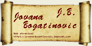 Jovana Bogatinović vizit kartica